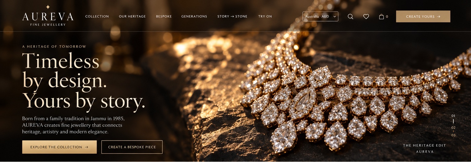 AUREVA luxury jewellery campaign and collections